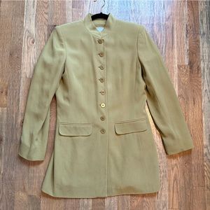 Liz Claiborne Silk Blazer Green Yellow